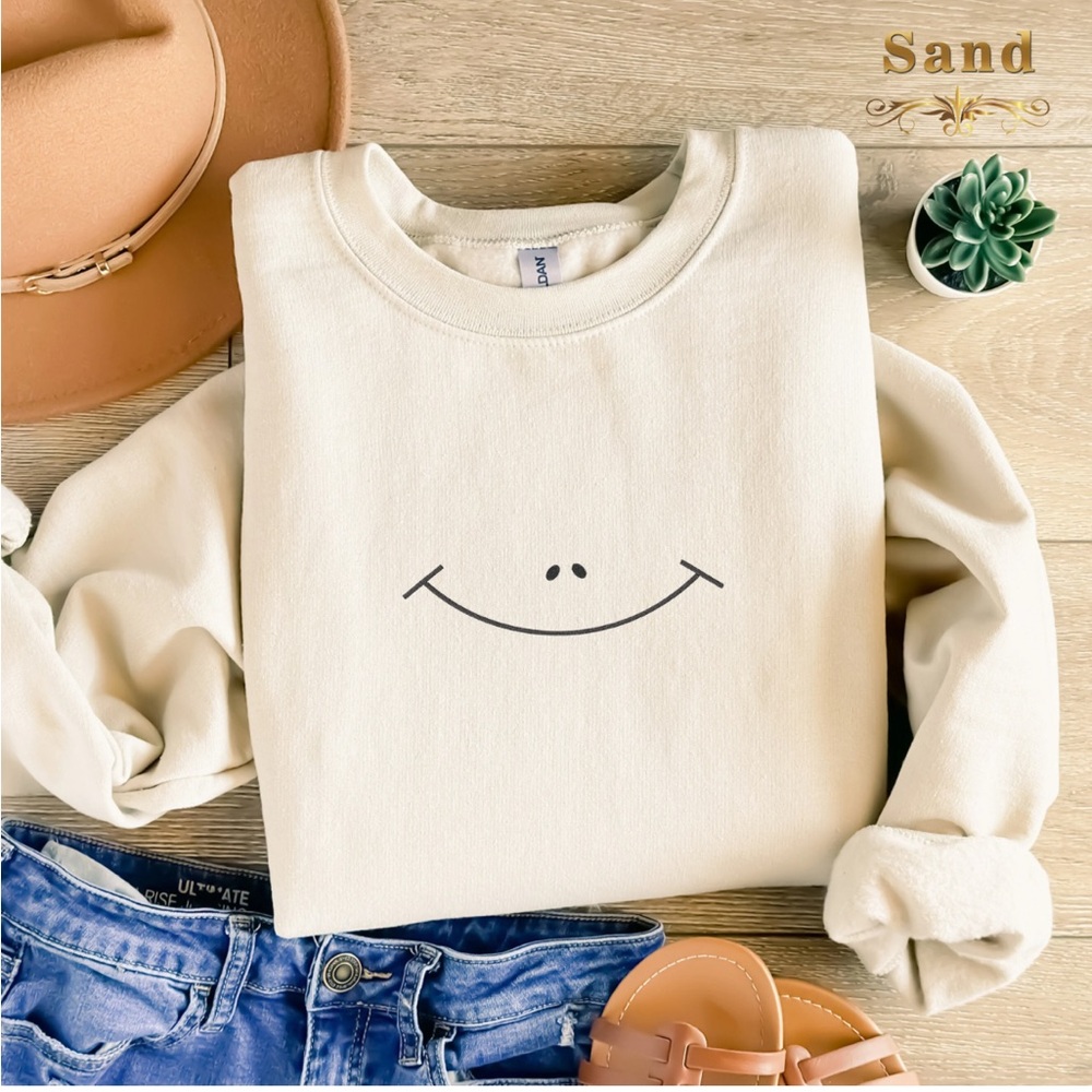 Cream Happy Face Sweatshirt